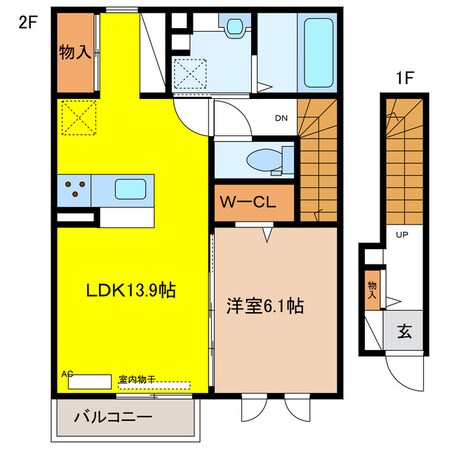 D-ROOM茜部中島の物件間取画像